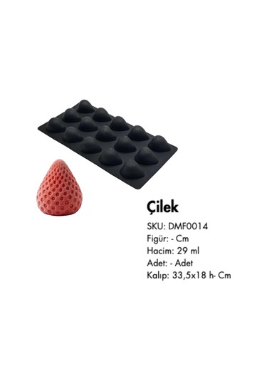 Silikon Mini Meyveli Dondurma Kalıbı Çilek Şekilli Diğer