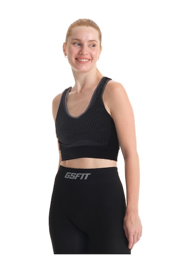 Galatasaray Gsfıt Kadın Tayt Bra Takım K231201-371 Siyah - Gri