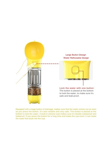 Pazly Çok İşlevli Köpek Seyahat Su Bardağı, 300ml, Abs+pc, Mavi, Yeşil, Pembe, Sarı Köpek Maması Evcil Hayvan Su Dağıtıcısı, Besleyici Kürek Tabure