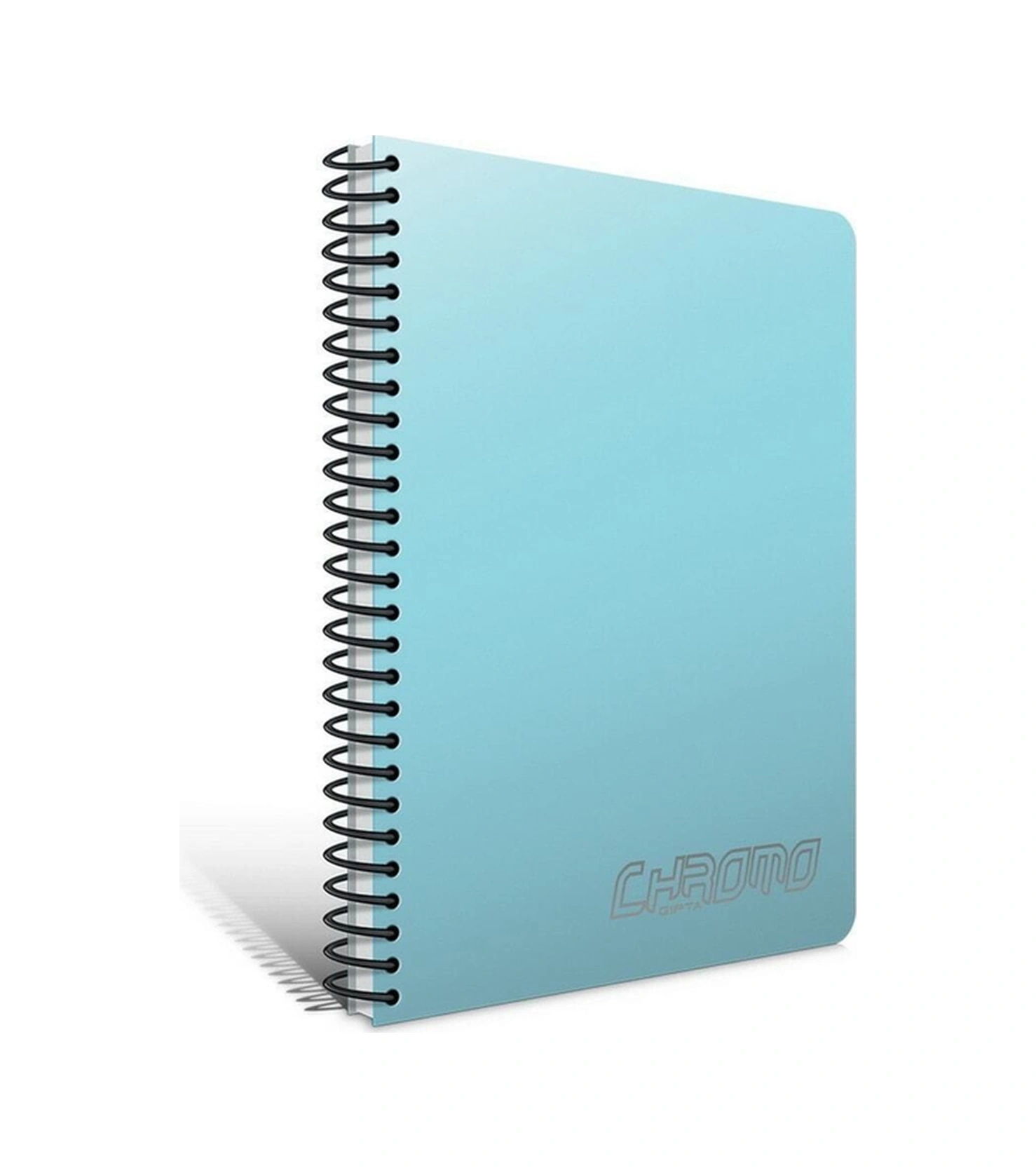 Chromo A5 80 Yaprak Plastik Kapak Spiralli Defter 1980 Çizgisiz Açık Mavi