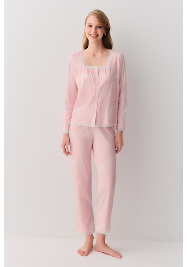 Suwen Sakura Maskülen Pijama Takımı Sh26213660b334 Pembe