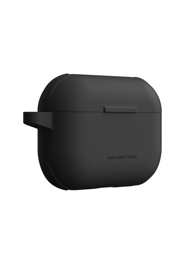 Airpods Pro 3 Uyumlu Amazingthing Airbag Köşe Tasarımlı Omni Serisi Silikon Kapak Siyah Siyah