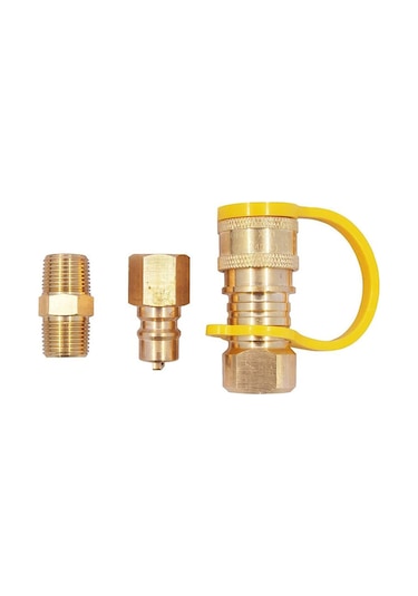 Padalink 3/8" Burçlu Doğal Gaz Izgarası Hortumu Hızlı Bağlantı Uyumlu 3'lü Adaptör Seti