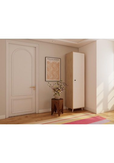 Harput Tek Kapaklı Çok Amaçlı Banyo Dolabı Kotonvizon Vizon