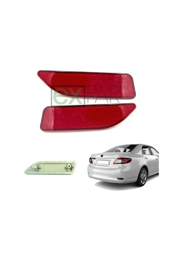 Toyota Corolla Arka Tampon Reflektör Takımı Sağ + Sol Taraf 2010 - 2012 Model Makyajlı Corolla Arka