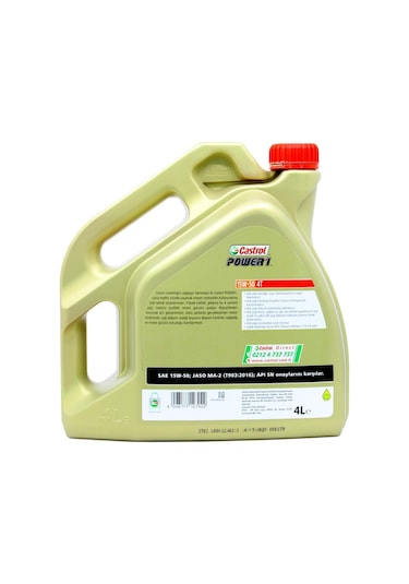Castrol PoWer 1 4t 15W-50 4 L 4 Zamanlı Motosiklet Yağı (4 Adet)