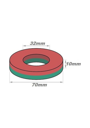 Mıknatıs Halka Ferrit 70Mm X D32Mm X 10Mm 10 Adet