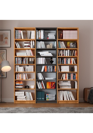 Asratrend Koyu Gri & Petra Kitaplık Asra Trend K-29