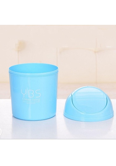 Konteyner Araba Kılıfı Kül Kapları Yuvarlanan Kapaklı Kutu Çöp Atık Kovası Sepet Çöp Kutusu Masaüstü Çöp Mavi