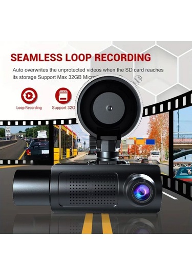 Samdoo "170 Geniş Açılı 1080p Dvr Araç Kamerası - Gece Görüşlü, Çarpma Kilitlemeli, Geri Görüş Uyumlu"