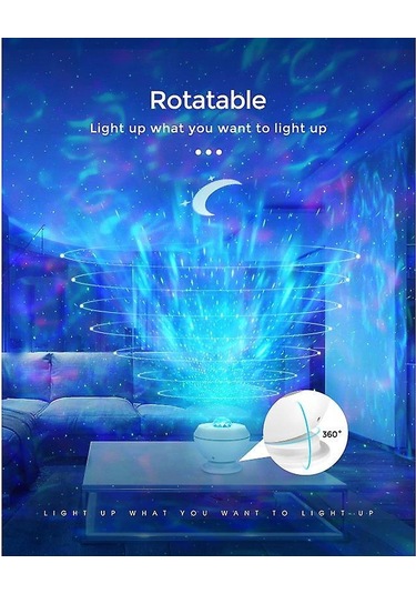 Samdoo Akıllı Alexa Yıldız Projeksiyonu, Çocuklar İçin Uyku Lambası, Ses Kontrol Ve Zamanlayıcı, Galaxy Uyumlu 360 Odalar İçin