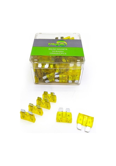 100 Adet 20 Amper Orta Boy Bıçak Sigorta N11.524