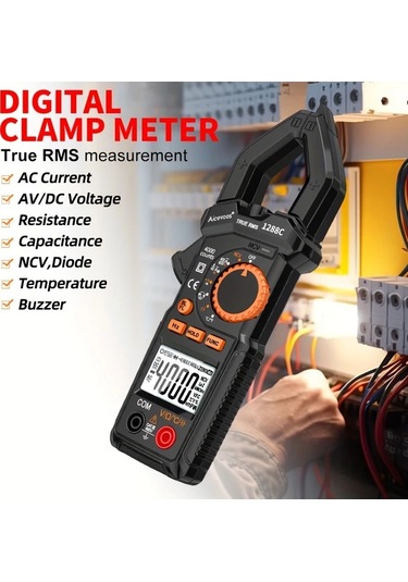 Xuweiwei 1288c Yüksek Hassasiyetli Dijital Kelepçe Metre Gerçek Rms 600a Voltaj Akım Test Cihazı Abs