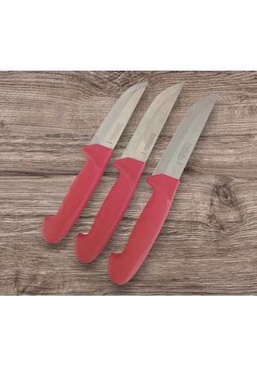 3'lü Kasap Et Bıçak Seti Kırmızı