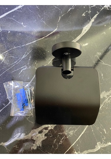 İsaoğlu Yapı Siyah Tuvalet Kağıtlığı Mat Siyah Banyo Kağıtlık Pirinç Malzeme Paslanmaz Siyah Aksesuar Siyah