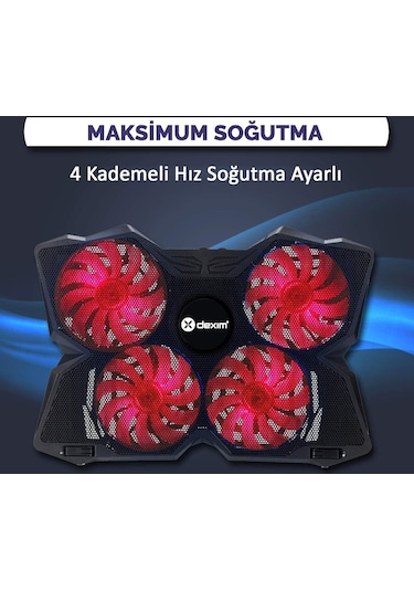Dexim DNA002 Frigus Ledli 4 Fanlı 17.3" Stand Gaming Notebook Soğutucu