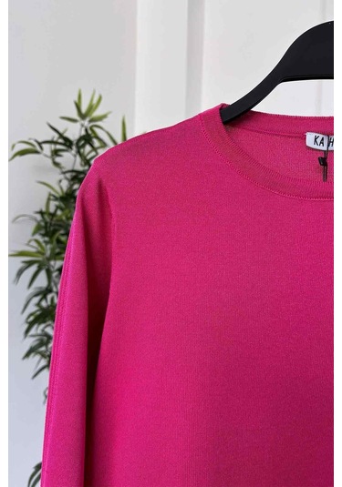 A Form Işıltılı Merserize Tunik - Fuşya