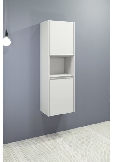 Begonya Çamaşır Sepetli Boy Dolabı Beyaz