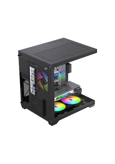 Orion Cube 5x Tuştan Değişen Rgb Fanlı M-atx Boş Bilgisayar Kasası Siyah