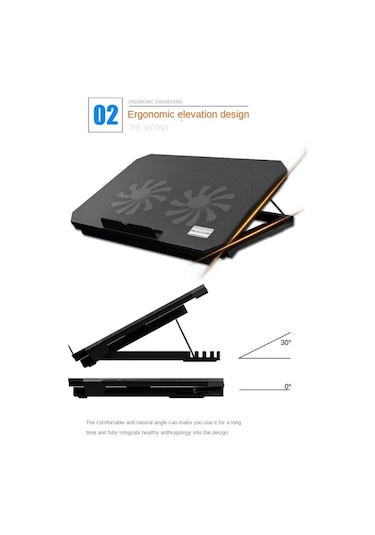 Nuoxi S200c Dizüstü Bilgisayar Sessiz Radyatör Çok Seviyeli Ayarlanabilir Metal Braket Taban Mavi