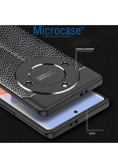 Honor X9a 5G Leather Serisi Deri Efekt Silikon Kılıf-Siyah AL3337