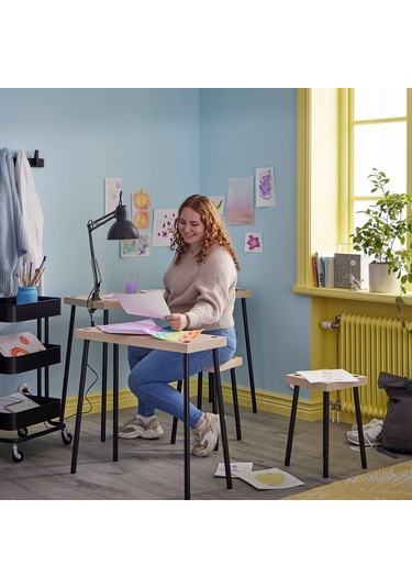 Mutfak Masası Takımı, Huş-siyah, 2 Tabureli siyah