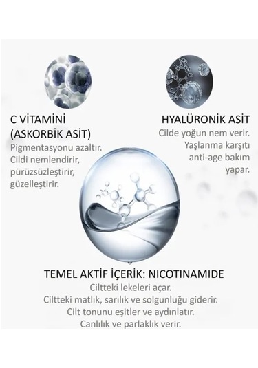 Bioaqua Niacinamide İçerikli Leke ve Çil Karşıtı Aydınlatıcı Ampul Serum 20 x 2 ML