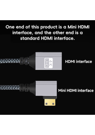 Dslr Kamera İçin Mini Hdtv'den Hdtv'ye Dik Açı Kafa Hd Video Veri Adaptör Kablosu Sağ Dirsek