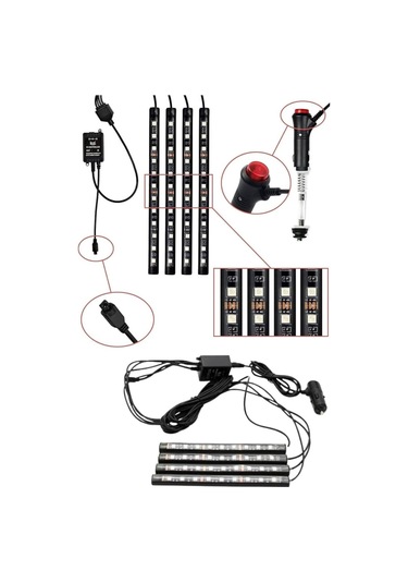 Kumanda Kontrollü Araç Led Şerit Çeşitli Renk