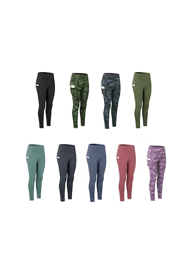 Geeroyoo Yoga Pantolonu: Yüksek Bel, Çift Cep, Esnek Ve Nefes Alabilen Spor Kıyafeti, Pembe Xl Boy Pembe