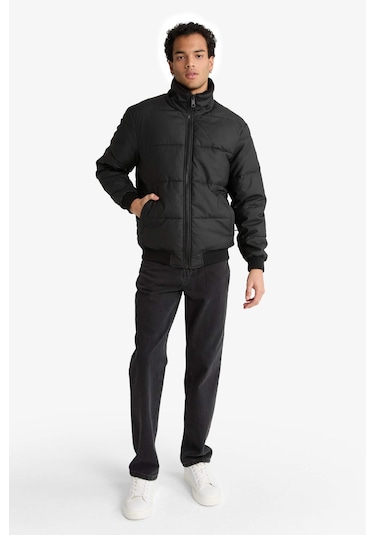 Defacto Su İtici Regular Fit Gömlek Yaka Astarlı Fermuarlı İç Cepli Kürk Yakalı Suni Deri Mont C5857ax25wnbk27 Siyah-bk27