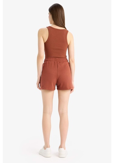DeFacto Regular Fit Beli Bağcıklı Cepli Şort D3327AX25SPBR49 Bordo