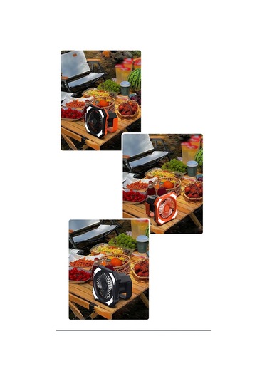 Symbee Kamp Işık Fanı 2'li 4000mah: 3 Hızlı Fan + 3 Aydınlatma Seviyesi, Usb Powerbank, Kumandalı, Taşınabilir Turuncu