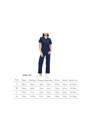 Suntek Kadın Scrubs Seti V Yaka Hemşire Güzellik Salonu Spa L