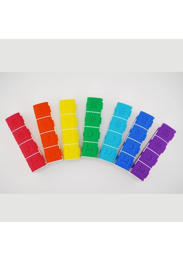 4 Bölmeli İlaç Kutusu Magnet Özellikli Mavi