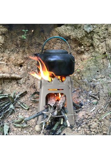 Mufunye Kamp Titanyum Odun Sobası, Ultralight Folding - Taşınabilir Ve Kolay Kullanım Çok Renkli