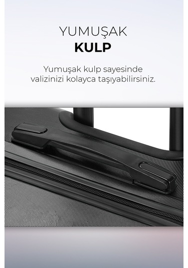 Polo&sky Spring Model Siyah Renk Orta Boy Valiz Bavul Siyah