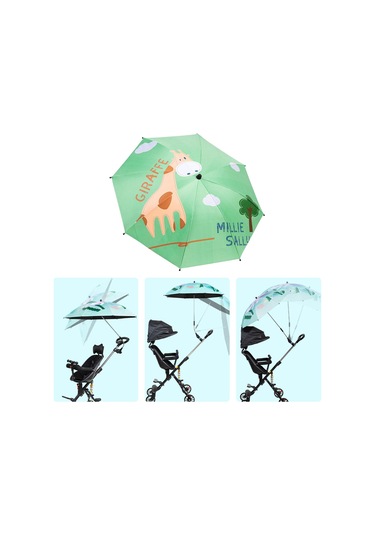 Suntek Bebek Arabası Şemsiyesi Kelepçeli Seyahat Yaz Zürafa Zürafa Çok Renkli