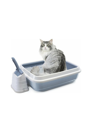 Imac Duo Kürekli Açık Kedi Tuvalet Kabı 59 x 40 x 28 CM