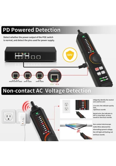 Novacom Lt-600s Rj45 Poe Uyumlu Çok Fonksiyonlu Kablo Test Cihazı