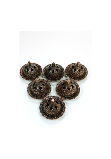 6 Lı Mini Eskitme Osmanlı Temalı Koyu Renk Lokumluk Sunum Diğer