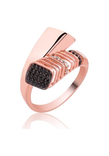 Gümüş Siyah Taşlı Bayan Yüzük (510781088)