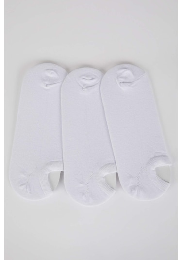 Defacto Erkek Pamuklu 3lü Sneaker Çorabı K4595aznswt1 Beyaz-wt1