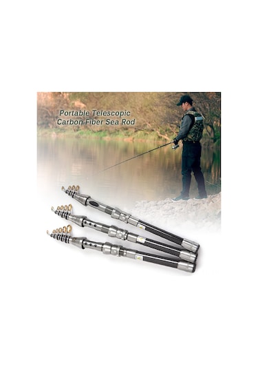 Lemestar 1.8m Karbon Fiber Deniz Olta Kamışı - Teleskopik Tasarım, Çekirdekli El Tutucu, Dayanıklı Reel Başı, Seramik İzleyicilerle