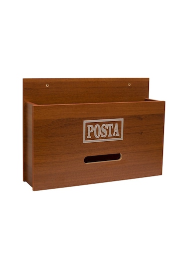 Ahşap Posta Ve Fatura Kutusu Ceviz Akça 2 Renk