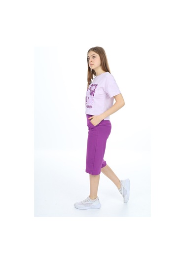 Toontoy Kız Çocuk Flw Paradıse Yazı Baskılı Kaprili Takım Açık Lila
