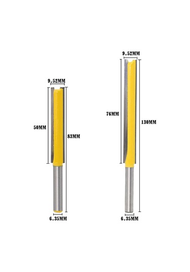 Suofeilaimuphone Kılıf Metal 1/4 Şafak Yönlendirici Bit Kesici Cnc Ahşap İşleme Düz Uç Değirmen Kesme Aletleri Son Kenar Uzunluğu: 6.35x9.52x50mm