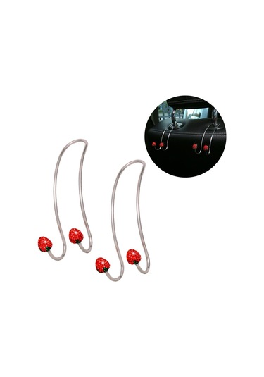 Suntek Evrensel Araba Arka Koltuk Kafalık Kancası Metal Askı Kırmızı 2 Parça Çok Renkli