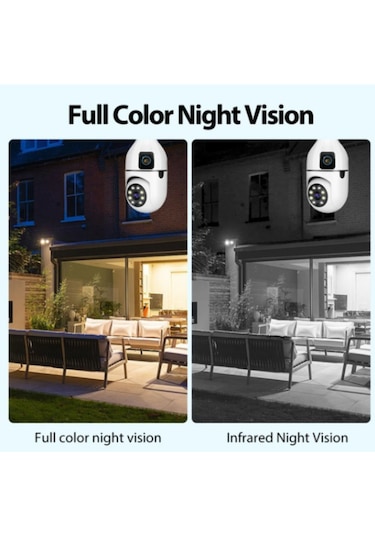 4mp Çift Lens Wifi Kablosuz Hareketli Sesli Ampul Kamera