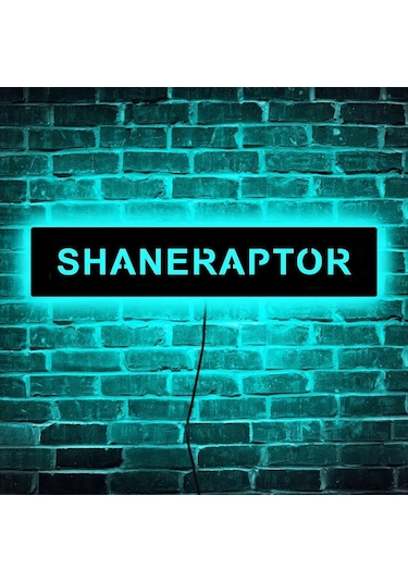 Willowhaven 1 Adet Font 7 11.81x2.36 Inç Özel Yazılı Usb Led Oyuncu Duvar Lambası Hediye Ahşap